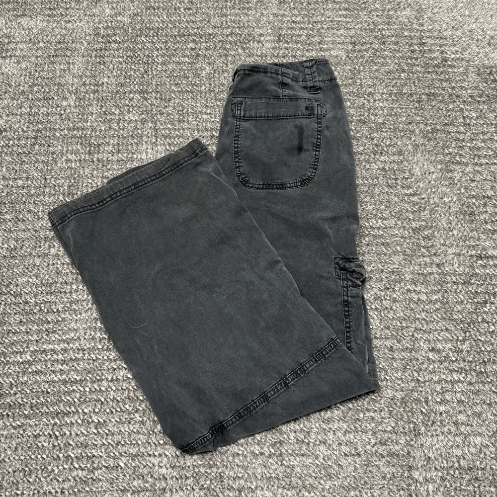 American Eagle Womens Super‎ High Rise Baggy Wide Leg Cargo Pants Size 4 Gray